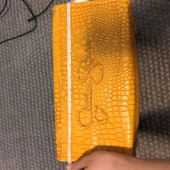 Jessica Simpson Yellow Croc-Embossed Satchel - Picture 10 of 11
